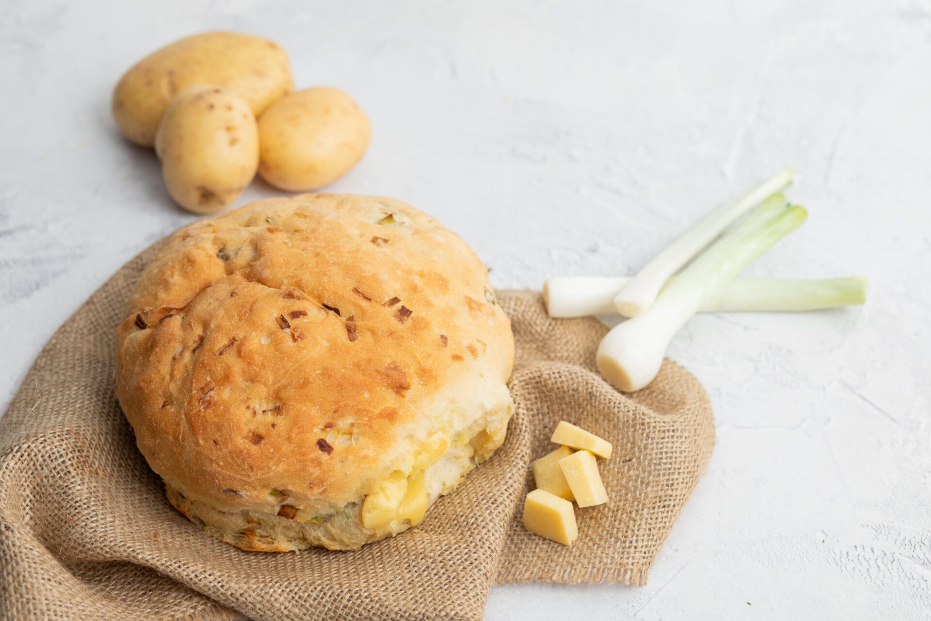 Potato, Cheese and Spring Onion